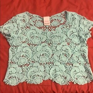 Lace see through crop too